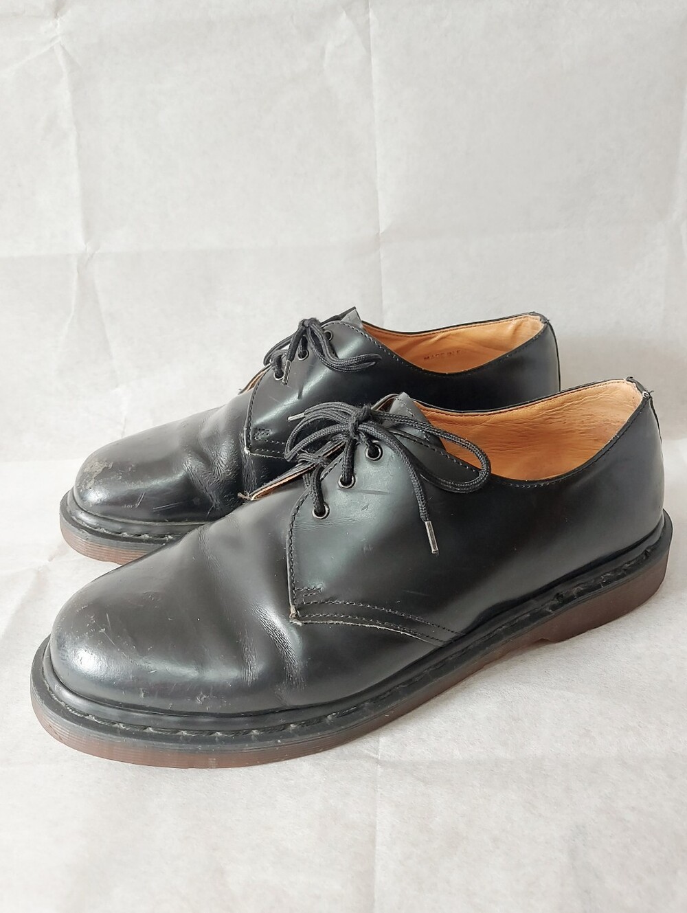 Dr Martens 1461 Vintage Chunky Oxford Women Size 10 Black Leather Lace-Up Shoes